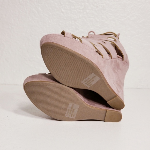 Charlotte russe women shoes wedge blush various S - Picture 5 of 8